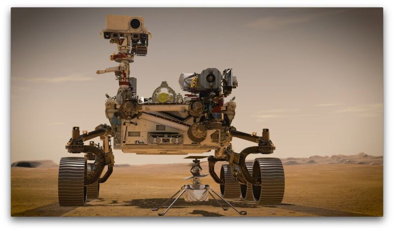 Der Mars-Rover Perseverance ist bereit für den Einsatz – und soll im alten Flussdelta im Jezero-Krater nach Spuren von vergangenem Leben suchen.  (Maxon)