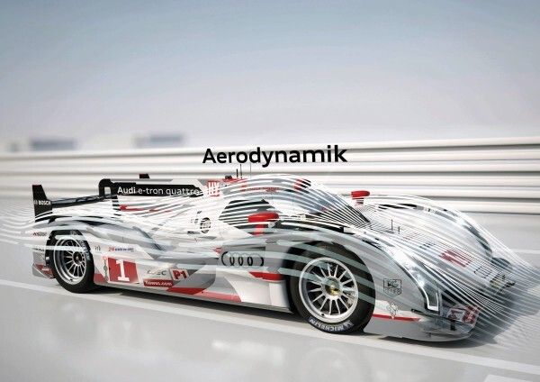 Audi R18 e-tron quattro - Auf- und Abtrieb: Für eine optimierte Fahrdynamik sind die aerodynamischen Kräfte exakt aufgeteilt (Bild: Audi)
