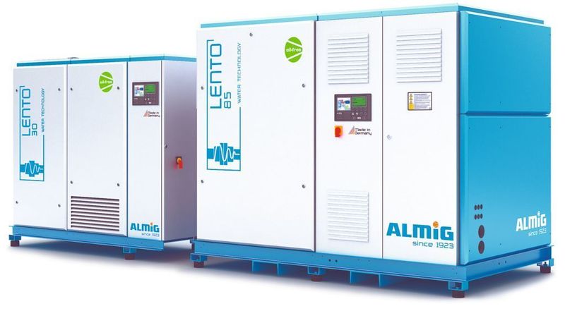 Die wassereingespritzten Schraubenkompressoren erzeugen 100% ölfreie Druckluft und bieten somit Druckluft höchster Qualität. Bild: Almig (Archiv: Vogel Business Media)