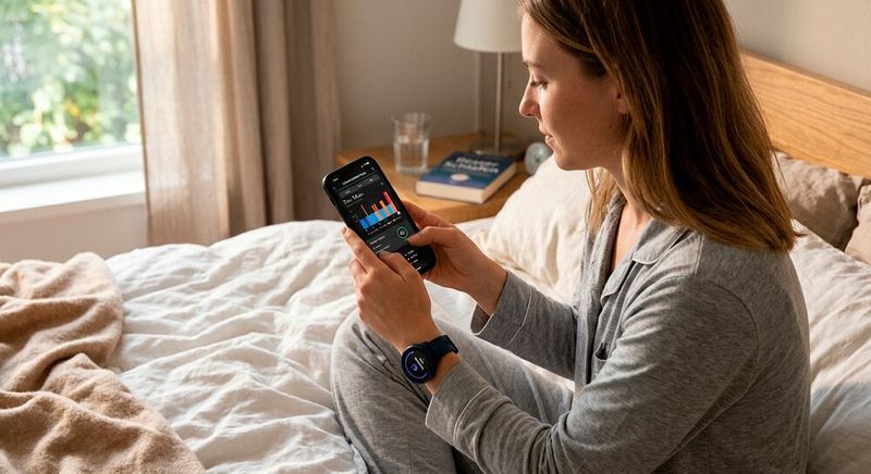 Für viele Menschen ist der Griff zum Smartphone mittlerweile zum integralen Bestandteil der Morgenroutine geworden. Wie habe ich geschlafen? Wie ist es um die Sauerstoffsättigung des Bluts bestellt? Brüte ich etwa einen Infekt aus? Wearables können den Alltag erleichtern – oder ihn auch vereinnahmen.(Bild:  Gemini / KI-generiert)