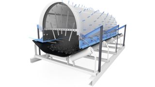 Das Dustscrape-System nutzt den „AirScrape“. Diese Seitenabdichtung für Fördergurte erzeugt einen Luftsog, der die staubhaltige Luft in Richtung Gurtmitte leitet.  (Bild: ScrapeTec)