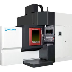 Die Okuma MU-6300V Laser EX erlaubt Dreh-, Fräs- und Schleifbearbeitungen sowie Laserauftragsschweißen und Wärmebehandlung.