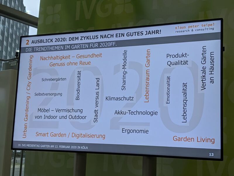 Digitalisierung ist ein Trendthema der Grünen Branchen, so der Marktforscher Klaus Peter Teipel auf einer Veranstaltung des IVG (Industrieverband Garten). (Oliver Schonschek)