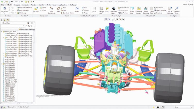 Creo Layout bietet leistungsstarke 2D-Entwurfs-Tools. Große Baugruppen können in Creo 2.0 bis zu zehnmal schneller hochgeladen werden. (Bild: PTC)