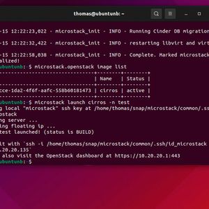 Verwalten von MicroStack im Terminal und Erstellen von neuen Instanzen für OpenStack im Terminal.(Bild:  Joos)
