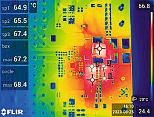 Bild 2.1: Spulen- und FET-Temperaturen (3-Level).(Bild:  Renesas)