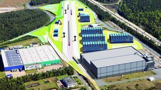 Das Soltau Logistic Center will künftig noch stärker seine Bahnanbindung nutzen und plant daher eine Erweiterung der Gleisanlage von zwei auf vier Stränge, auf denen dann insgesamt vier Ganzzüge abgefertigt werden können.Bilder: SLC (Archiv: Vogel Business Media)