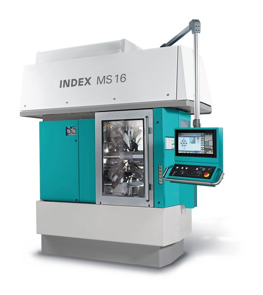 Der sechsspindlige CNC-Mehrspindeldrehautomat eignet sich für Stangendurchmesser bis 22 mm. (Bild: Index)