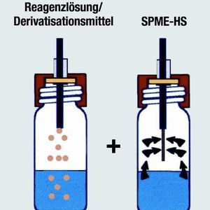 1 a SPME-Methoden zur Bestimmung polarer Verbindungen: Derivatisierung vor der Anreicherung in der wässrigen Phase...