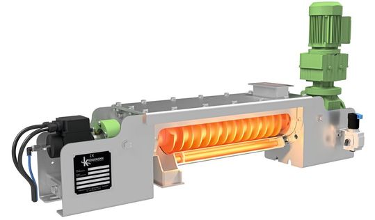 Das Herzstück der Technologie ist eine elektrisch beheizte Schneckenwelle mit einem hermetisch abgeschlossenen Kern.(Bild:  Köllemann)