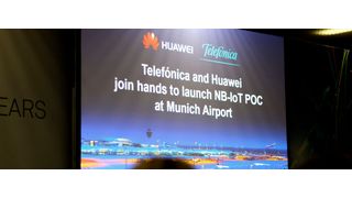 Huawei und Telefónica Deutschland gaben auf der Hannover Messe 2018 ein gemeinsames NB-IoT Smart Metering-Pilotprojekt für den Flughafen München bekannt. (Bild: Lisa Marie Waschbusch)