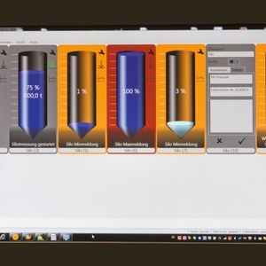 Die webfähige Visualisierungssoftware in der zentralen Fernanzeige.