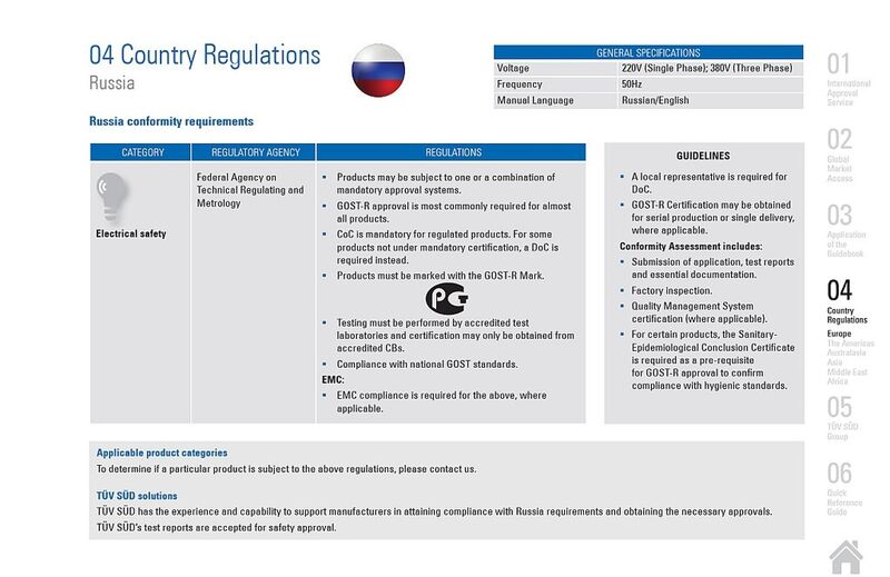 TÜV-SÜD-Broschüre Quick access to global markets: Landesspezifische Vorschriften von Russland (Bild: TÜV SÜD)