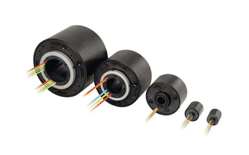 Die erfolgreichen Hohlwellen-Schleifringe der SVTS C-Serie mit Hohlwellen von 3 bis 100 mm Durchmesser haben sich mit ihren 13 Modellreihen und zahlreichen Baugrößen vielfach in unzähligen Anwendungen bewährt. (Bild: Servotecnica)