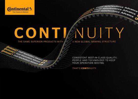 Der neuen Auftritt des Antriebsriemenportfolios von Continental. (Bild:  Continental)