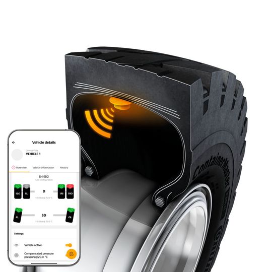 „ContiConnect Lite“, eine schlanke, kostenfreie Version der großen Flottenmanagement-Plattform „ContiConnect“, braucht außer dem „Gen2“-Reifensensor keine zusätzliche Hardware mehr.(Bild:  Continental)