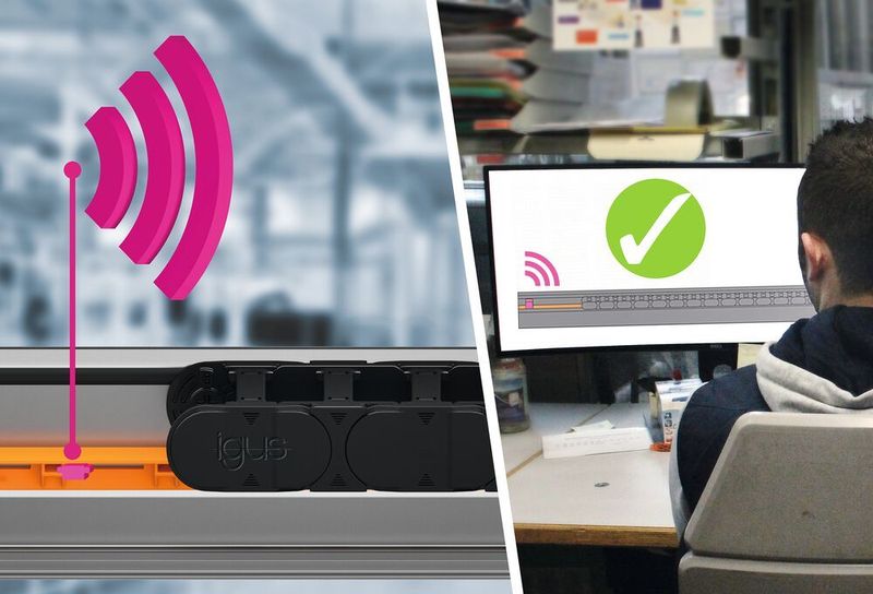 Zur Überwachung der neuen Gleitschiene aus einem abriebfesten Hochleistungspolymer setzt Igus jetzt auf den smart plastics Sensor EC.T. Dieser sendet regelmäßig Informationen über den technischen Zustand der Schiene.  (Igus)