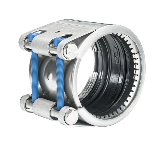 Besteht man auf einer widerstandsfähigen Verbindung von Kunststoff- und Metallrohren, dann gewährleiste die Hochdruck-Kupplung HP-Combigrip, dass dieses Ziel erreicht wird. (Flexseal)