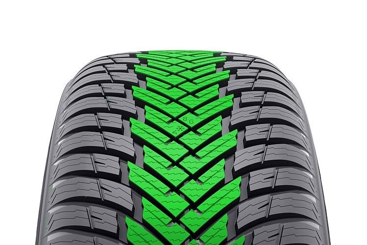 ... der Mittenbereich ist mit zahlreichen Lamellen für Schneetraktion zuständig. (Foto: Nokian)