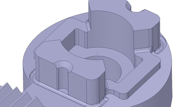 Bild 2 – Nockenteil Autoindustrie, das in SpaceClaim angepasst und fertigungsoptimiert wurde. (Bild: Soluma)