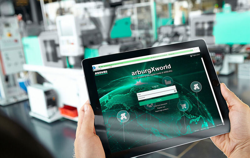 Das Kundenportal arburgXworld mit seinen zahlreichen interaktiven Apps und „smarten“ Funktionen erleichtert die tägliche Arbeit rund um das Spritzgießen.  (Arburg)