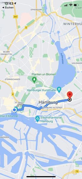 Beispielsweise in Hamburg kann man bei einer Routenplanung über Google Maps ... (Voi)