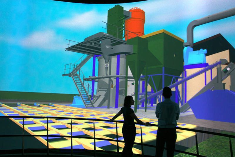 Virtuelles Kraftwerk:  Für die Betreiber von elektrischen Netzen und Energiewandlungsanlagen ist es enorm wichtig, das Zusammenspiel von »Embedded Systems« schnell und zuverlässig zu beurteilen. Virtuelle Technologien sollen es ermöglichen, Informationen zu visualisieren, um ihre Anlagen umfassend überwachen, Fehler rechtzeitig erkennen und gegebenenfalls notwendige Instandhaltungsmaßnahmen einleiten zu können.  Bild: Dirk Mahler / Fraunhofer IFF (Archiv: Vogel Business Media)