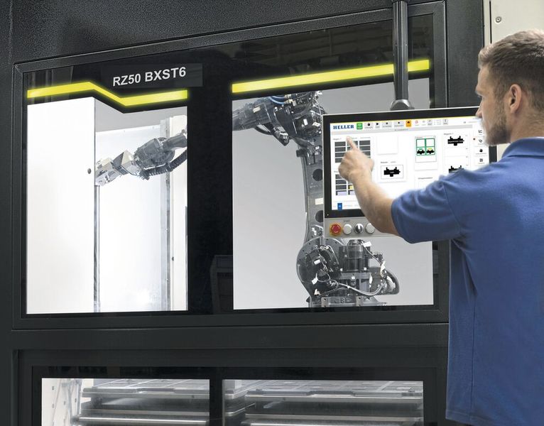 Auf der AMB präsentierte Heller eine HF 3500, automatisiert mit der Roboterzelle RZ 50. (Bild: Heller)