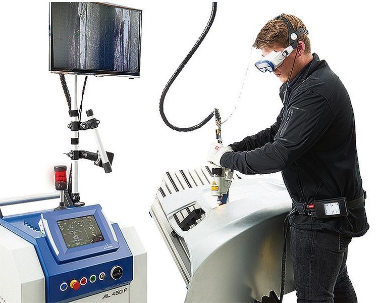 Alpha Laser: Der Schweißbereich wird über die AR-Visualisierung im Blickfeld des Schweißers vergrößert dargestellt und prozessrelevante Daten werden ins Bild eingeblendet. (Alpha Laser)