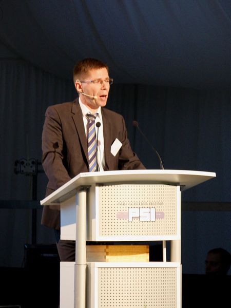 Joël Mesot Direktor am Paul Scherrer Institut an der Eröffnungsrede des SwissFEL (Sergio Caré / VBM)