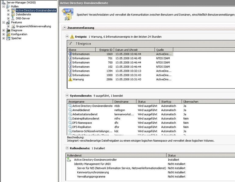 Bild 4: Analyse und Überwachung installierter Serverrollen im Server-Manager (Archiv: Vogel Business Media)