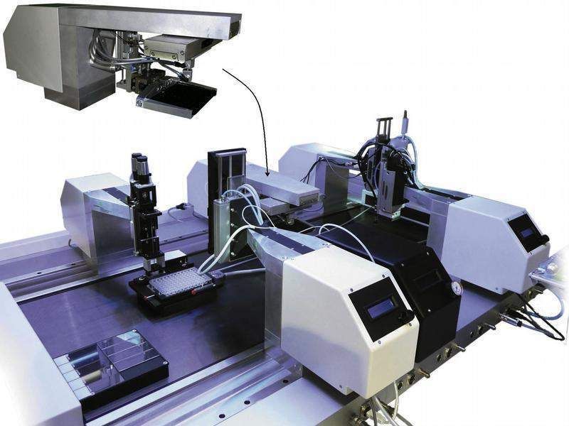 i-doT als integriertes Modul in der m:Pal Umgebung zum Spotten von Microarrays.  (Foto: Fraunhofer IPA)