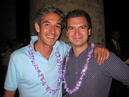 Gute Laune: Mario Lang von DNS (li.) und Caglayan Aydin von T-Systems (Archiv: Vogel Business Media)