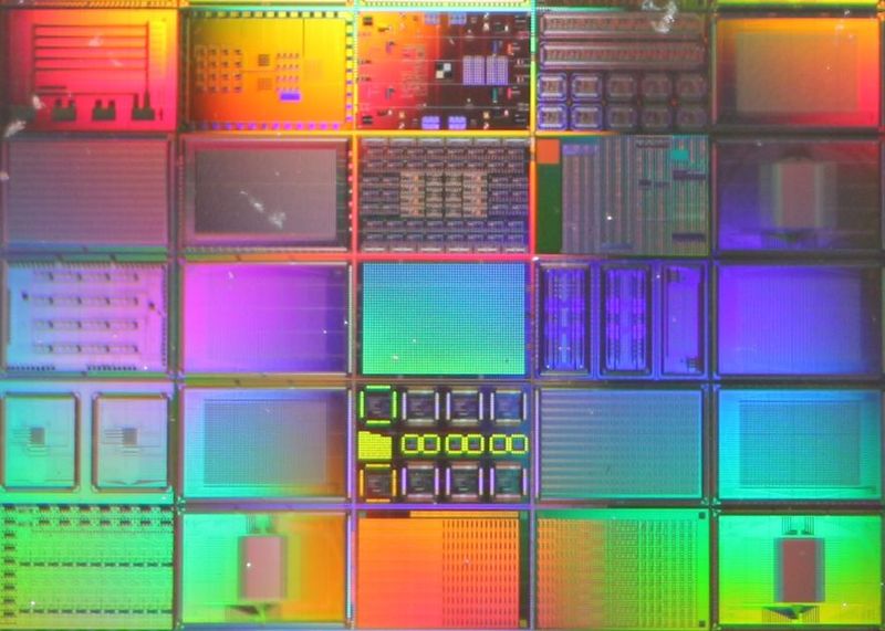 Mit dem Zufall rechnen   Ein japanisch-amerikanisches Forschungsteam der Tohoku-Universität und des National Institute of Standards and Technology hat erstmals einen so genannten spintrionischen probabilistischen Bit – kurz P-Bit – direkt auf einem Siliziumchip integriert. Das Foto zeigt Testchips, die auf einem Siliziumsubstrat hergestellt wurden. Anders als klassische Bits, die fest den Zustand null oder eins annehmen, fluktuieren P-Bits stochastisch zwischen beiden Zuständen. Probabilistische Computer auf Basis solcher Bauelemente können enorme Zustandsräume parallel durchsuchen und gelten als vielversprechende Plattform für Anwendungen in künstlicher Intelligenz und maschinellem Lernen.  Die Forscher kombinierten dazu einen 130-nm-CMOS-Prozess mit spintrionischen Nanobauteilen aus superparamagnetischen Materialien. Das Ergebnis ist der laut Forschungsteam weltweit erste monolithisch auf Silizium integrierte spintrionische P-Bit –ein wichtiger Schritt hin zu skalierbaren probabilistischen Computern.  Hier geht‘s zur Originalmeldung Wissenschaftsbild des Tages vom 23.6.2026  (Bild: Shunsuke Fukami, William A. Borders et al.)