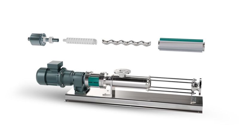 Magnetkupplung + Exzenterschneckenpumpe = Nemo MY. Die speziell für die Handhabung von Schlämmen mit hoher Viskosität entwickelte Magnetkupplungspumpe macht es möglich. (Bild: Netzsch)