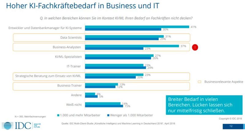 Entwickler, Datenbankmanager und Data Scientists werden händeringend gesucht. (IDC)