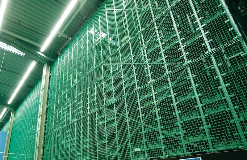 Neben der Regalsicherung dient die Netzlösung der SNI Regaltechnik auch als Personenschutz. (Bild: SNI)
