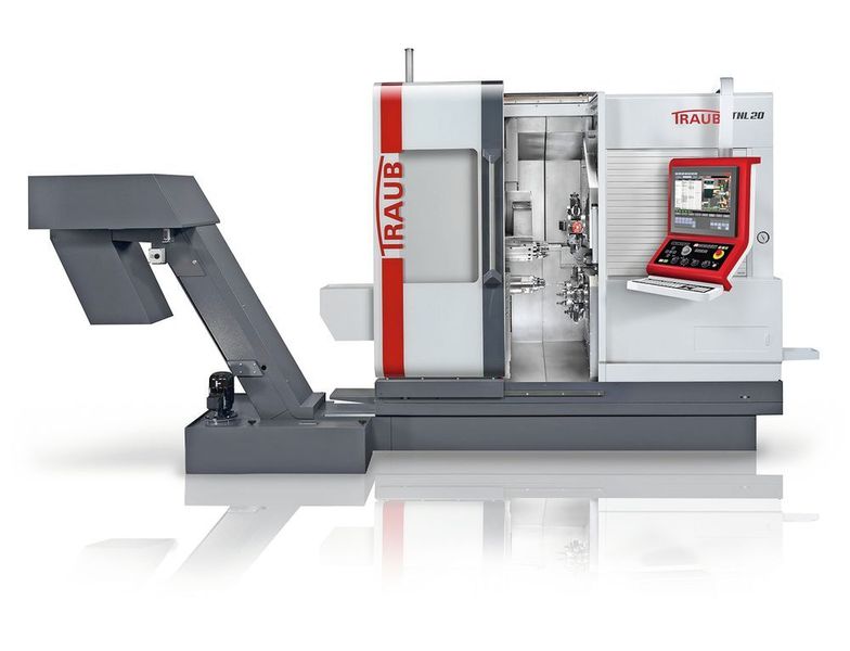 Der Lang-/Kurzdrehautomat Traub TNL20 ist eine Neuentwicklung auf Basis der TNL-Baureihe, die zahlreiche Verbesserungen hinsichtlich Produktivität, Präzision und Automatisierung bietet.  (Index)