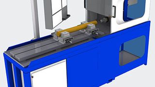 Horizontale CNC Maschine zum Fräsen, Bohren, Gewindeschneiden und Entgraten von Langteilenden. Die Teilelänge kann praktisch beliebig sein. Bild: Hagen & Goebel (Archiv: Vogel Business Media)