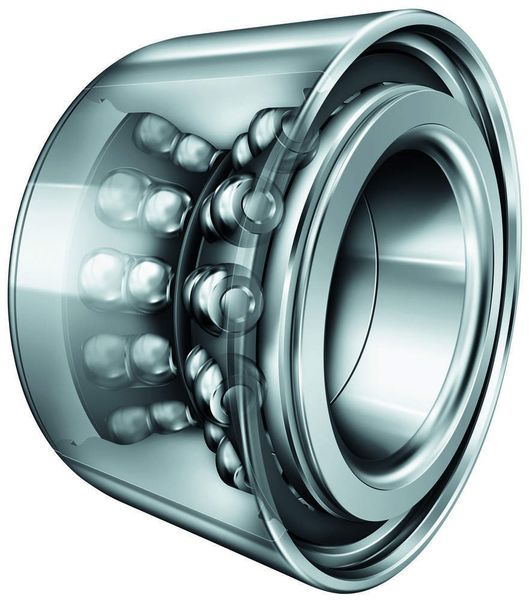 Die Vorteile des zweireihigen BXRO-Lagers  ... liegen in der vereinfachten Fixierung des Innenringes auf der Welle. Die optimal zu fertigende Laufbahngeometrie des einteiligen Innenrings führt zu einer höheren Lagergenauigkeit. (Archiv: Vogel Business Media)