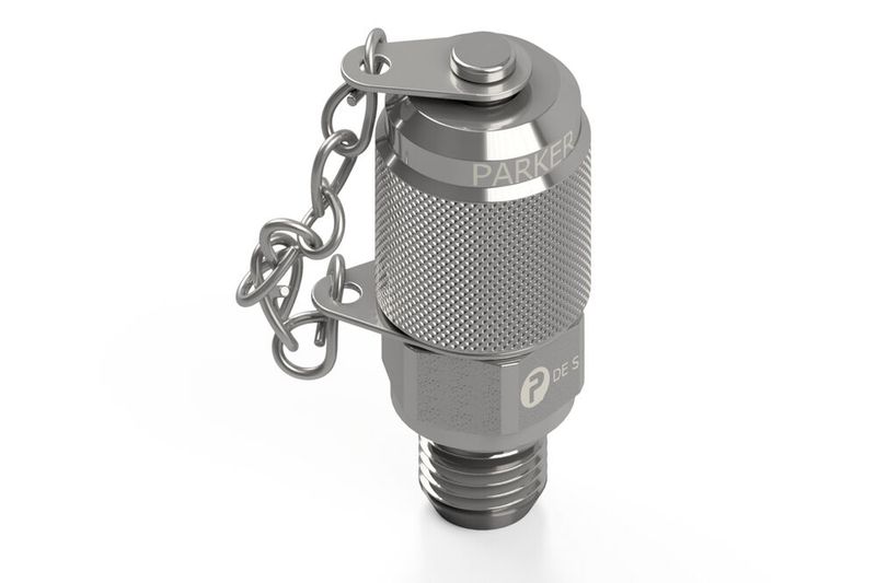 Die neuen Messanschlüsse für Schraubkupplungen von Parker können bei Betriebsdrücken von bis zu 400 bar angeschlossen werden. Sie sind aus bleifreiem Stahl gefertigt mit Dichtungen aus Nitril-Butadien-Kautschuk (NBR) oder Ethylen-Propylen-Dien-Monomer-Kautschuk (EPDM). (Bild: Parker)