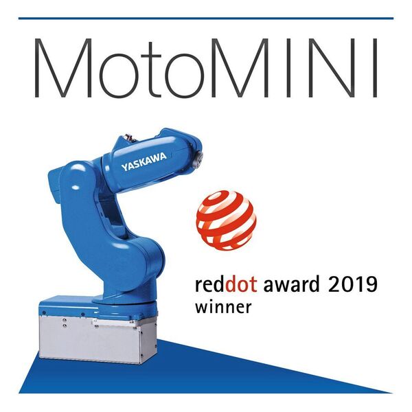 Bei Yaskawa ist der kompakte Highspeed-Roboter Motomini zu sehen, der 2019 mit dem Designpreis „Red Dot Award: Product Design“ ausgezeichnet wurde. (Yaskawa)