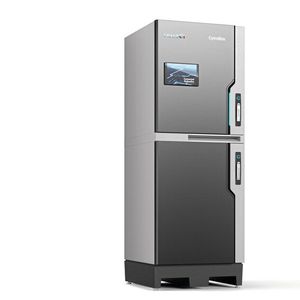 Das Aggregat CytroBox benötigt nur noch 0,5 anstelle der bisherigen 2 m² Aufstellfläche. Das Ölvolumen im Tank reduziert sich von 600 auf 150 l.(Bild:  Bosch Rexroth)