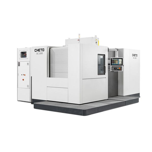 Der Schwenkbereich der Modellvariante SiC1000 HD von +110° bis +45° erlaubt eine flexible Bearbeitung von Werkstücken bis zu 1.200 kg ohne und 925 kg mit Automation. (Bild: Cheto/ Paulo Carvalho)