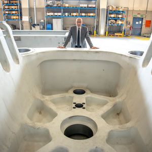 The Giga Press developed by engineers Fiorenzo Dioni and Richard Oberle, equipped with a 5S injection system, is designed for large-scale production of parts for electric vehicles, making these vehicles more available and affordable.(Image: European Patent Office)