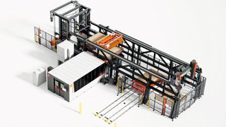 Bystronic präsentiert auf der Euroblech keine isolierten Technologien, sondern vernetzte Produktionslösungen: «ByCut 3015» mit «ByTrans Modular», «BySort» und «ByTower Cross». (Bild: Bystronic)