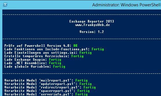Abbildung 1: Mit dem PowerShell-Skript „Exchange-Reporter“ lassen sich Berichte über den Zustand der Exchange-Umgebung erfassen und per eMail zustellen. (Bild: Joos)