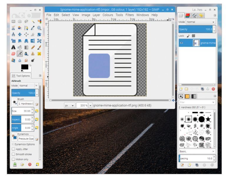 MagPi: „An Introduction to C&GUI Programming“: GIMP image editor, erstellt mit dem GIMP Toolkit (Raspberrypi.org)