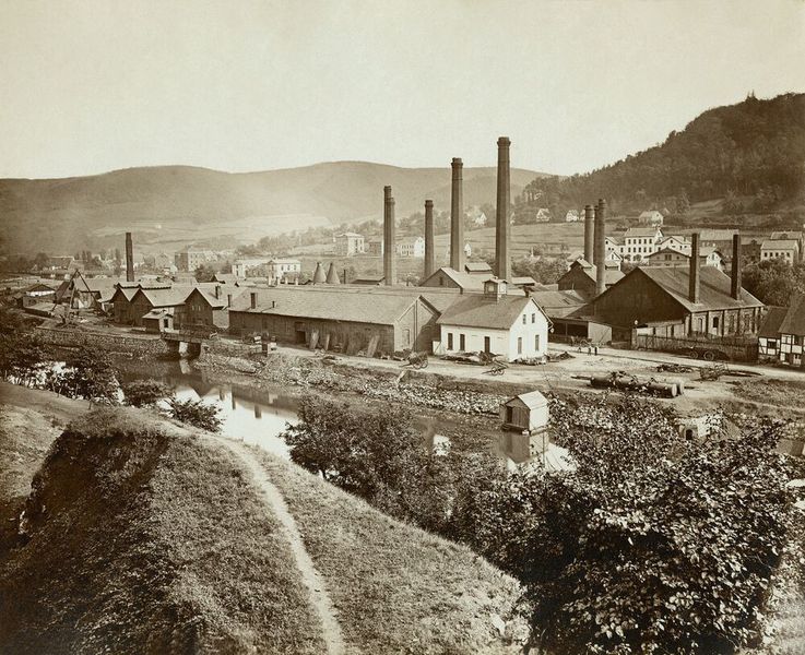 Das Werk Hohenlimburg im Jahr 1880. (Thyssenkrupp)