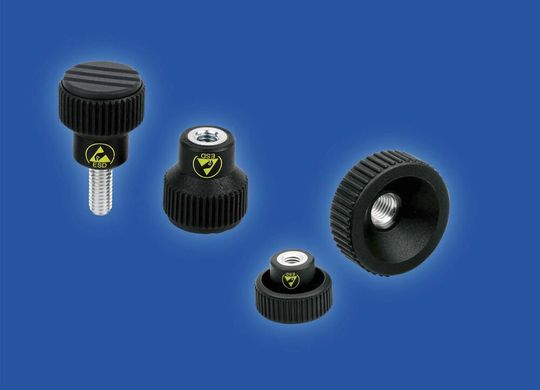 Seit 2020 ergänzen Rändelschrauben und Rändelmuttern das ESD-Sortiment von Kipp.(Bild:  Heinrich Kipp Werk)
